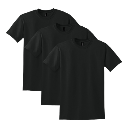 Pack of 3 Black Gildan DryBlend 50/50 Tees