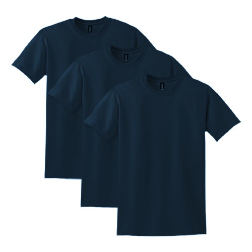 Pack of 3 Navy Gildan DryBlend 50/50 Tees