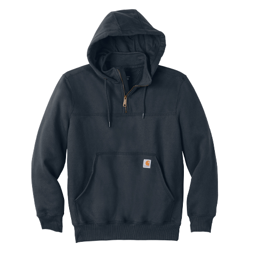 New Navy Carhartt Rain Defender Paxton Heavyweight Hooded Zip Mock Sweatshirt